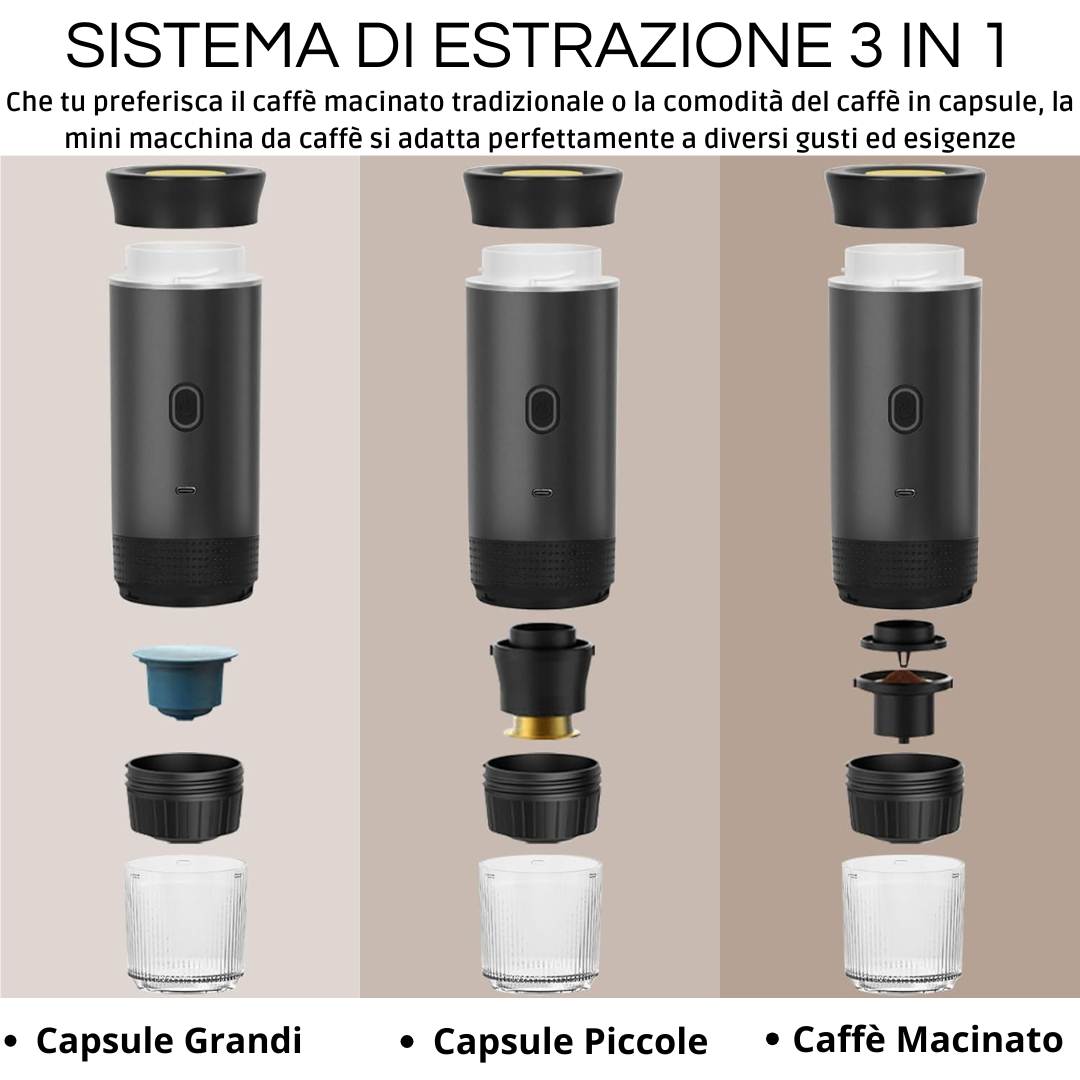 Macchina da caffè portatile 3 in 1